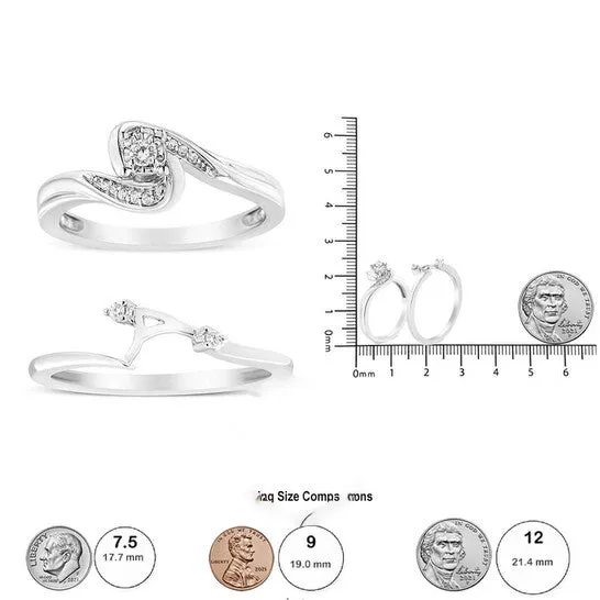 JMS always Rings Original Haus of Brilliance 925 Sterling Silver 110 Cttw Diamond Swirl and Bypass Bridal Set Ring and Band IJ Color I3 Clarity JMS always Rings Original Haus of Brilliance 925 Sterling Silver 110 Cttw Diamond Swirl and Bypass Bridal Set Ring and Band IJ Color I3 Clarity