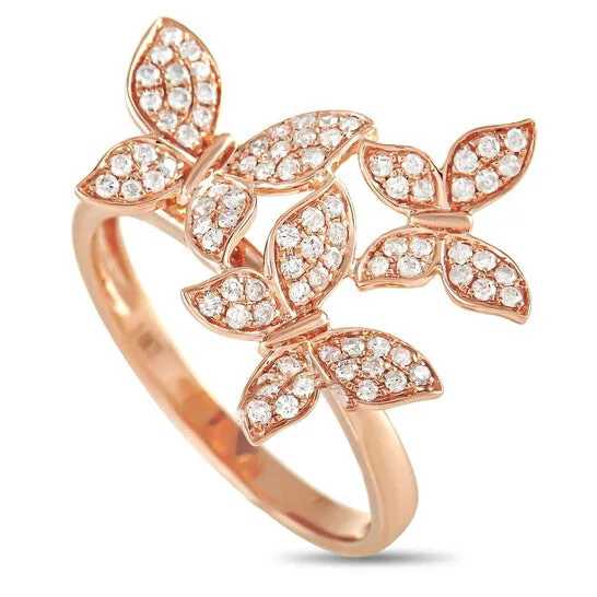 JMS always Rings Original LB Exclusive 14K Rose Gold 030 ct Diamond Butterfly Ring JMS always Rings Original LB Exclusive 14K Rose Gold 030 ct Diamond Butterfly Ring