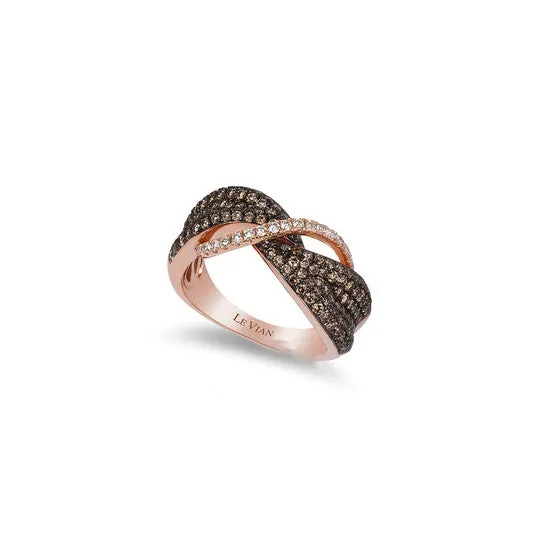 JMS always Rings Original Le Vian Chocolatier Ring Chocolate Diamonds Vanilla Diamonds set in 14K Strawberry Gold Ring Size 7 R16103BR JMS always Rings Original Le Vian Chocolatier Ring Chocolate Diamonds Vanilla Diamonds set in 14K Strawberry Gold Ring Size 7 R16103BR