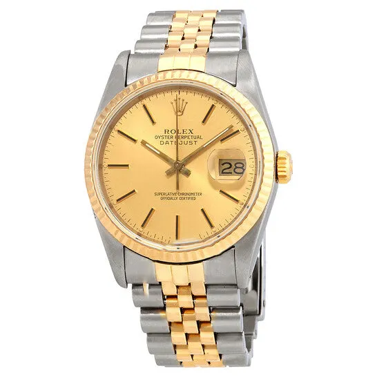JMS always Rings Original PreOwned Rolex Oyster Perpetual Datejust TwoTone 18kt Gold and Steel Mens Watch 16233J JMS always Rings Original PreOwned Rolex Oyster Perpetual Datejust TwoTone 18kt Gold and Steel Mens Watch 16233J