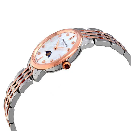 JMS always Watches Original Frederique Constant Slim Line Quartz Diamond White Mother of Pearl Dial Ladies Watch FC206MPWD1S2B JMS always Watches Original Frederique Constant Slim Line Quartz Diamond White Mother of Pearl Dial Ladies Watch FC206MPWD1S2B