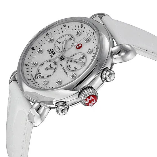 JMS always Watches Original Michele Signature CSX36 Mother of Pearl Dial White Leather Ladies Watch MWW03M000122 JMS always Watches Original Michele Signature CSX36 Mother of Pearl Dial White Leather Ladies Watch MWW03M000122