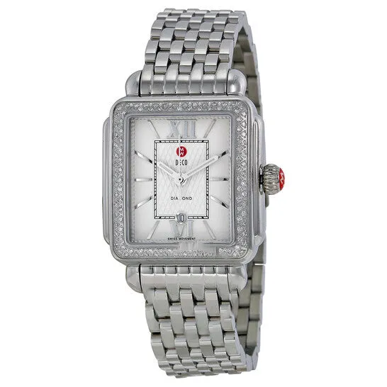 JMS always Watches Original Michele Signature Deco Diamond Silver Guilloche Dial Steel Ladies Watch MWW06T000055 JMS always Watches Original Michele Signature Deco Diamond Silver Guilloche Dial Steel Ladies Watch MWW06T000055