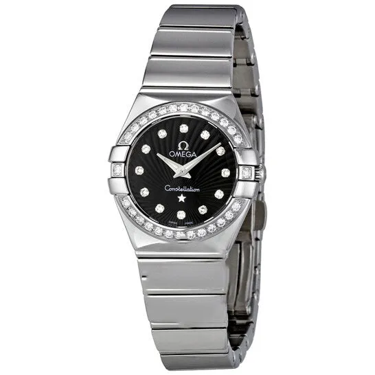 JMS always Watches Original Omega Constellation Polished Quartz Black Dial Ladies Watch 12315246051002 JMS always Watches Original Omega Constellation Polished Quartz Black Dial Ladies Watch 12315246051002