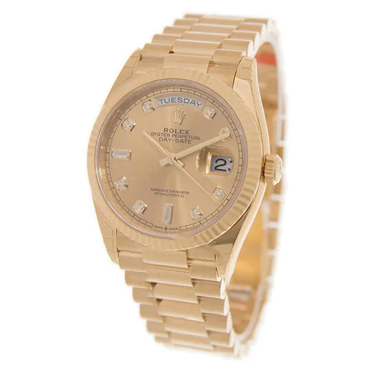 JMS always Watches Original Rolex DayDate 36 Champagne Diamond Dial 18kt Yellow Gold President Watch 128238CDP JMS always Watches Original Rolex DayDate 36 Champagne Diamond Dial 18kt Yellow Gold President Watch 128238CDP