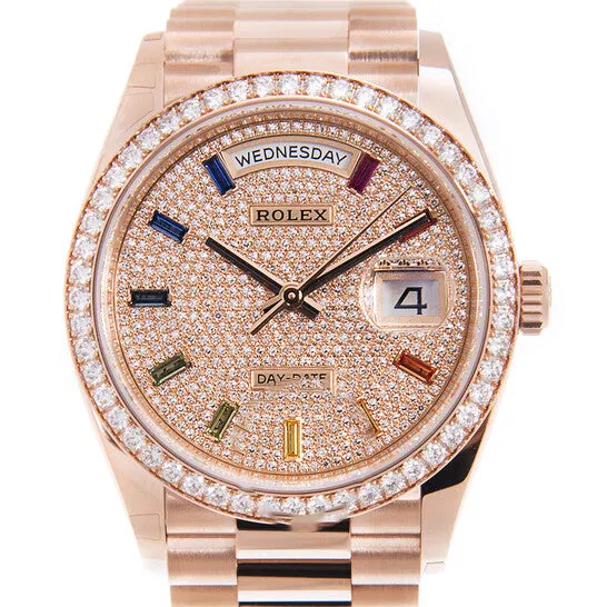 JMS always Watches Original Rolex DayDate 36 Paved Dial Automatic 18kt Everose Gold President Watch 128345DSP JMS always Watches Original Rolex DayDate 36 Paved Dial Automatic 18kt Everose Gold President Watch 128345DSP