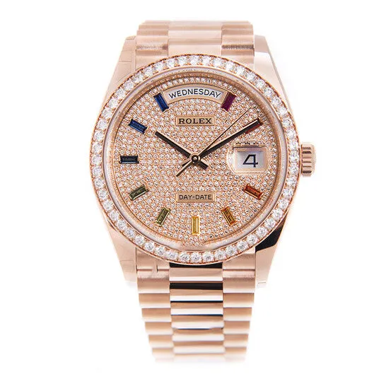 JMS always Watches Original Rolex DayDate 36 Paved Dial Automatic 18kt Everose Gold President Watch 128345DSP JMS always Watches Original Rolex DayDate 36 Paved Dial Automatic 18kt Everose Gold President Watch 128345DSP