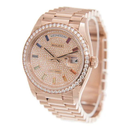 JMS always Watches Original Rolex DayDate 36 Paved Dial Automatic 18kt Everose Gold President Watch 128345DSP JMS always Watches Original Rolex DayDate 36 Paved Dial Automatic 18kt Everose Gold President Watch 128345DSP
