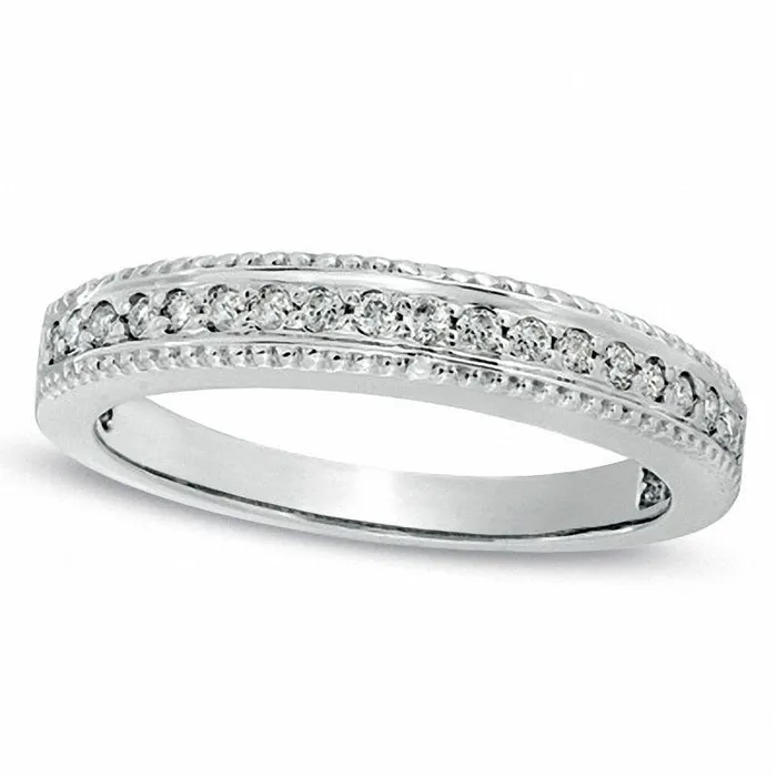 Ladies 017 CT TW Natural Diamond Wedding Band in Solid 10K White Gold Goldia Rings Ladies 017 CT TW Natural Diamond Wedding Band in Solid 10K White Gold Goldia Rings
