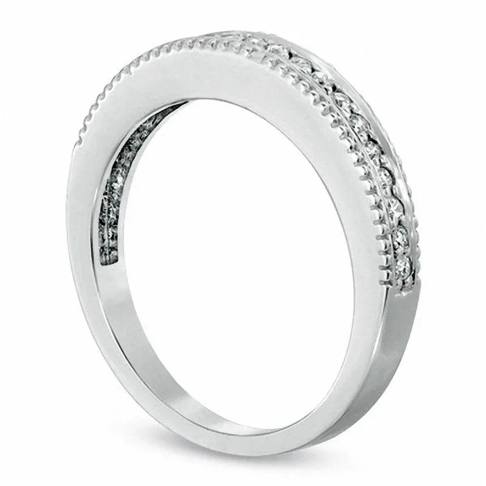 Ladies 017 CT TW Natural Diamond Wedding Band in Solid 10K White Gold Goldia Rings Ladies 017 CT TW Natural Diamond Wedding Band in Solid 10K White Gold Goldia Rings