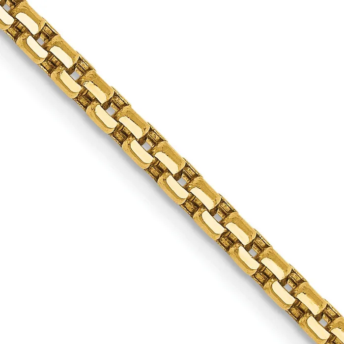 MDS 14K Yellow Gold 18 inch 245mm SemiSolid Round Box with Lobster Clasp Chain Necklace Necklaces MDS 14K Yellow Gold 18 inch 245mm SemiSolid Round Box with Lobster Clasp Chain Necklace Necklaces