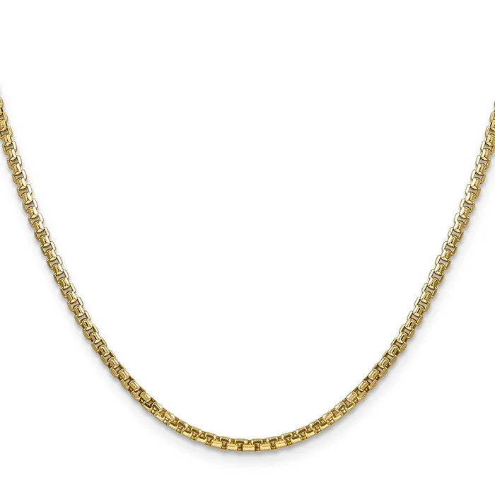 MDS 14K Yellow Gold 18 inch 245mm SemiSolid Round Box with Lobster Clasp Chain Necklace Necklaces MDS 14K Yellow Gold 18 inch 245mm SemiSolid Round Box with Lobster Clasp Chain Necklace Necklaces