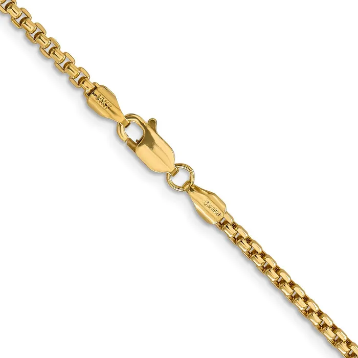 MDS 14K Yellow Gold 18 inch 245mm SemiSolid Round Box with Lobster Clasp Chain Necklace Necklaces MDS 14K Yellow Gold 18 inch 245mm SemiSolid Round Box with Lobster Clasp Chain Necklace Necklaces