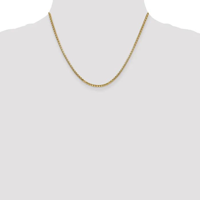 MDS 14K Yellow Gold 18 inch 245mm SemiSolid Round Box with Lobster Clasp Chain Necklace Necklaces MDS 14K Yellow Gold 18 inch 245mm SemiSolid Round Box with Lobster Clasp Chain Necklace Necklaces