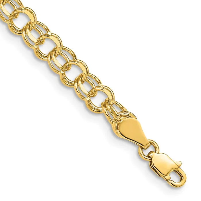 MDS 14K Yellow Gold Double Link Charm Bracelet Bracelets