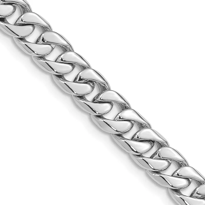 MDS Bracelets Solid 14K White Gold 9 inch 68mm Hand Polished Flat Beveled Curb Link with Box Catch Clasp Bracelet MDS Bracelets Solid 14K White Gold 9 inch 68mm Hand Polished Flat Beveled Curb Link with Box Catch Clasp Bracelet