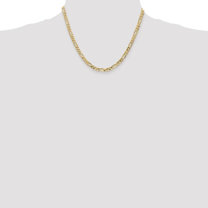 MDS Necklaces 14K Yellow Gold 18 inch 475mm Flat Figaro with Lobster Clasp Chain Necklace MDS Necklaces 14K Yellow Gold 18 inch 475mm Flat Figaro with Lobster Clasp Chain Necklace