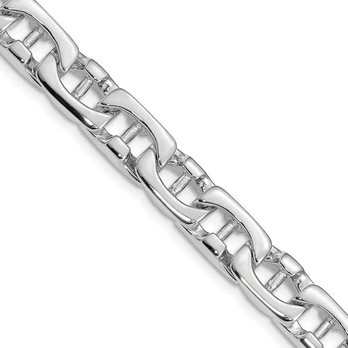 MDS Necklaces Solid 14K White Gold 24 inch 85mm Hand Polished Fancy Link with Fancy Lobster Clasp Chain Necklace MDS Necklaces Solid 14K White Gold 24 inch 85mm Hand Polished Fancy Link with Fancy Lobster Clasp Chain Necklace
