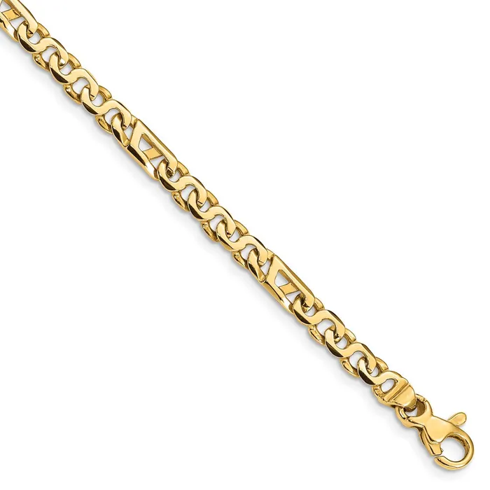 MDS Necklaces Solid 14K Yellow Gold 18 inch 43mm Hand Polished Fancy Link with Fancy Lobster Clasp Chain Necklace MDS Necklaces Solid 14K Yellow Gold 18 inch 43mm Hand Polished Fancy Link with Fancy Lobster Clasp Chain Necklace