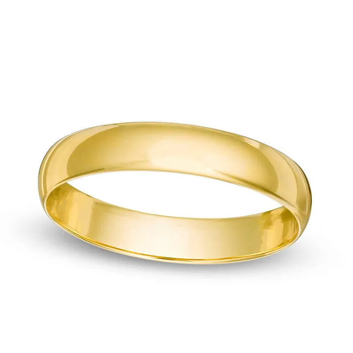 Mens 40mm Polished Wedding Band in Solid 10K Yellow Gold Goldia Rings
