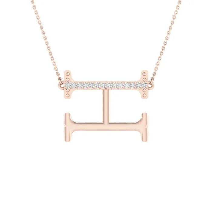 Necklaces 10k Rose Gold Round Diamond Initial H Letter Necklace 120 Cttw gndatlanta Necklaces 10k Rose Gold Round Diamond Initial H Letter Necklace 120 Cttw gndatlanta