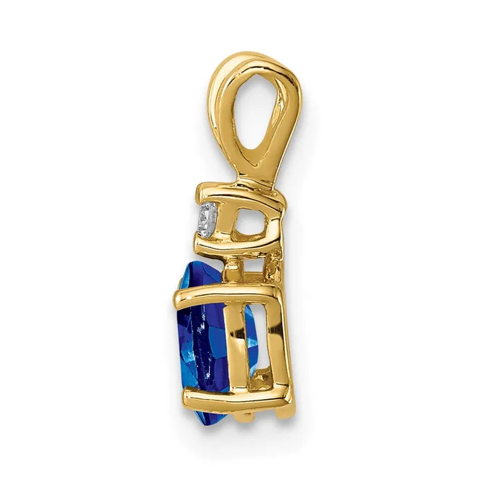 Necklaces 14k 6x4mm Oval Sapphire Natural Diamond Pendant Goldia