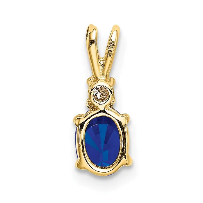 Necklaces 14k 6x4mm Oval Sapphire Natural Diamond Pendant Goldia