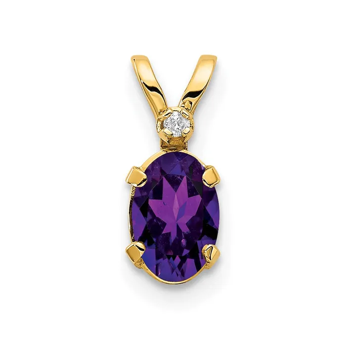 Necklaces 14k Diamond and Amethyst Birthstone Pendant Goldiacom
