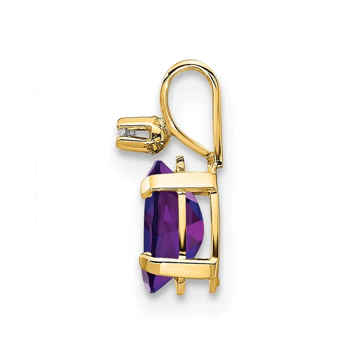 Necklaces 14k Diamond and Amethyst Birthstone Pendant Goldiacom
