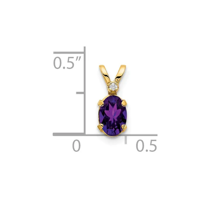 Necklaces 14k Diamond and Amethyst Birthstone Pendant Goldiacom