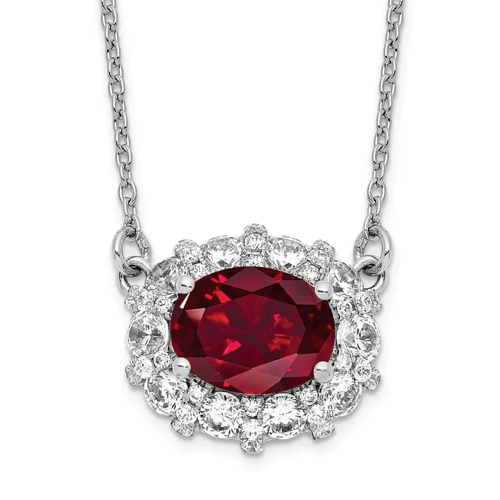 Necklaces 14k White Gold 1 Ct Lab Grown Diamond VSSI G Created Ruby 18 inch Necklace Goldia Necklaces 14k White Gold 1 Ct Lab Grown Diamond VSSI G Created Ruby 18 inch Necklace Goldia