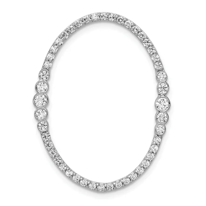 Necklaces 14k White Gold 34 Ct Lab Grown Diamond VSSI G Oval Chain Slide Pendant Goldia Necklaces 14k White Gold 34 Ct Lab Grown Diamond VSSI G Oval Chain Slide Pendant Goldia