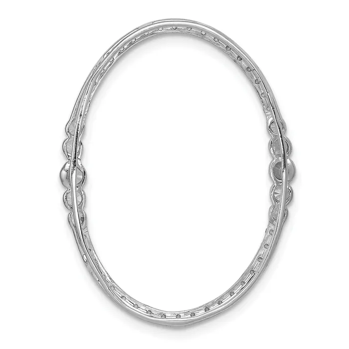 Necklaces 14k White Gold 34 Ct Lab Grown Diamond VSSI G Oval Chain Slide Pendant Goldia