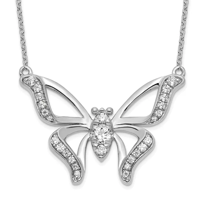 Necklaces 14k White Gold 38 Ct Lab Grown Diamond VSSI G 18 inch Butterfly Necklace Goldia Necklaces 14k White Gold 38 Ct Lab Grown Diamond VSSI G 18 inch Butterfly Necklace Goldia