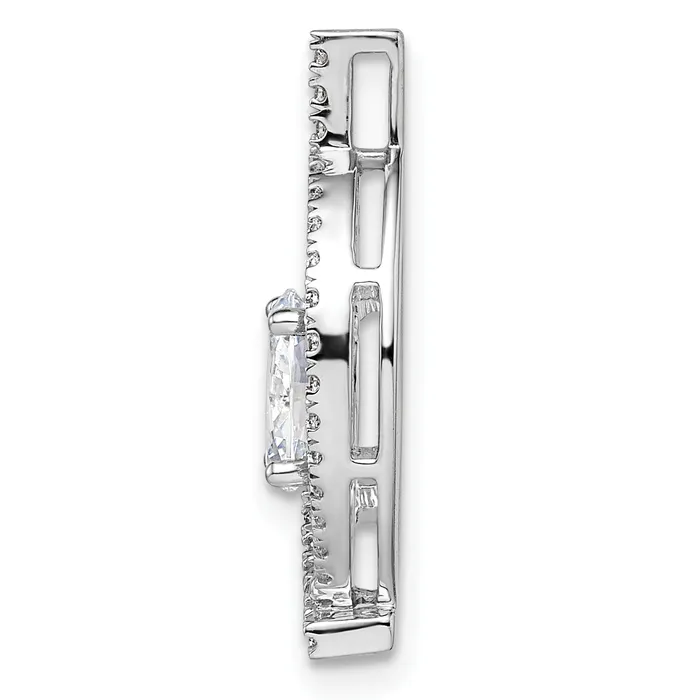 Necklaces 14K White Gold Lab Grown VSSI FGH Diamond Fancy Chain Slide Goldia