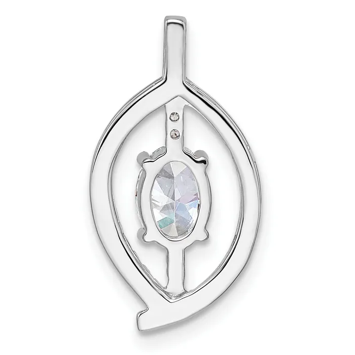 Necklaces 14K White Gold Lab Grown VSSI FGH Diamond Fancy Chain Slide Goldia
