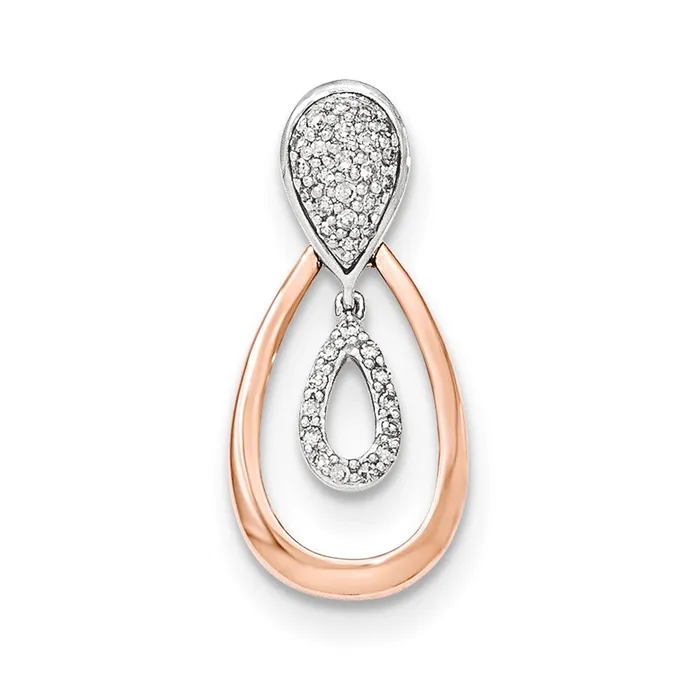 Necklaces 14K White u0026 Rose Gold Real Diamond Pendant Goldia