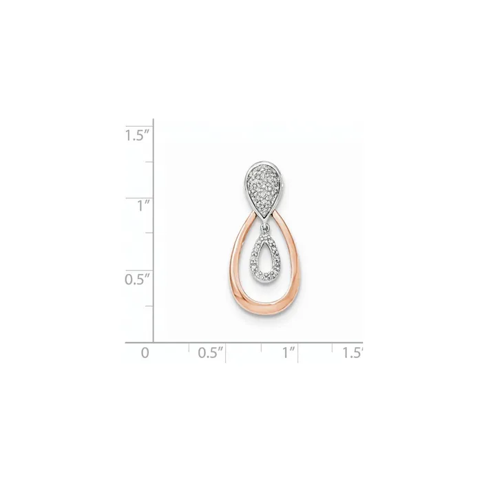 Necklaces 14K White u0026 Rose Gold Real Diamond Pendant Goldia