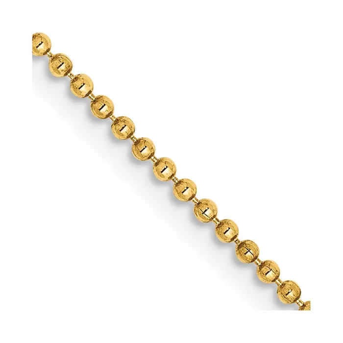 Necklaces 14K Yellow Gold 14 inch 12mm Diamondcut Beaded with Lobter Clasp Pendant Children Necklace Chain Necklace MDS Necklaces 14K Yellow Gold 14 inch 12mm Diamondcut Beaded with Lobter Clasp Pendant Children Necklace Chain Necklace MDS