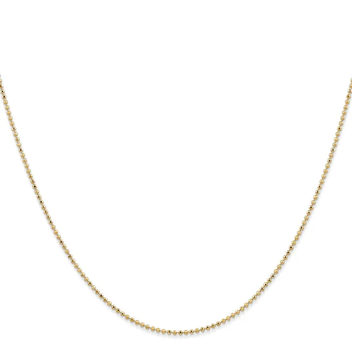 Necklaces 14K Yellow Gold 14 inch 12mm Diamondcut Beaded with Lobter Clasp Pendant Children Necklace Chain Necklace MDS Necklaces 14K Yellow Gold 14 inch 12mm Diamondcut Beaded with Lobter Clasp Pendant Children Necklace Chain Necklace MDS