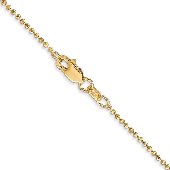 Necklaces 14K Yellow Gold 14 inch 12mm Diamondcut Beaded with Lobter Clasp Pendant Children Necklace Chain Necklace MDS Necklaces 14K Yellow Gold 14 inch 12mm Diamondcut Beaded with Lobter Clasp Pendant Children Necklace Chain Necklace MDS