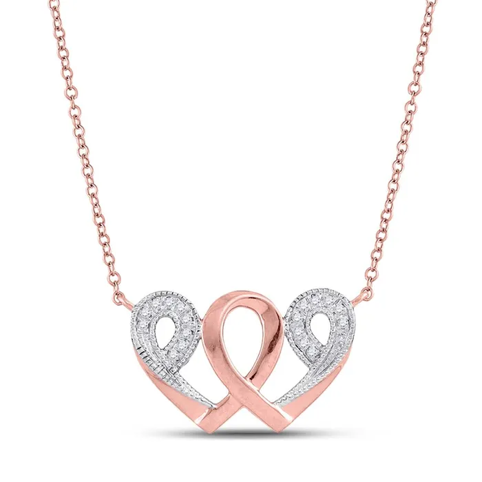 Necklaces gndatlanta 10k Rose Gold Diamond Interwoven Heart Infinity Love Pendant Necklace 120 Cttw Necklaces gndatlanta 10k Rose Gold Diamond Interwoven Heart Infinity Love Pendant Necklace 120 Cttw