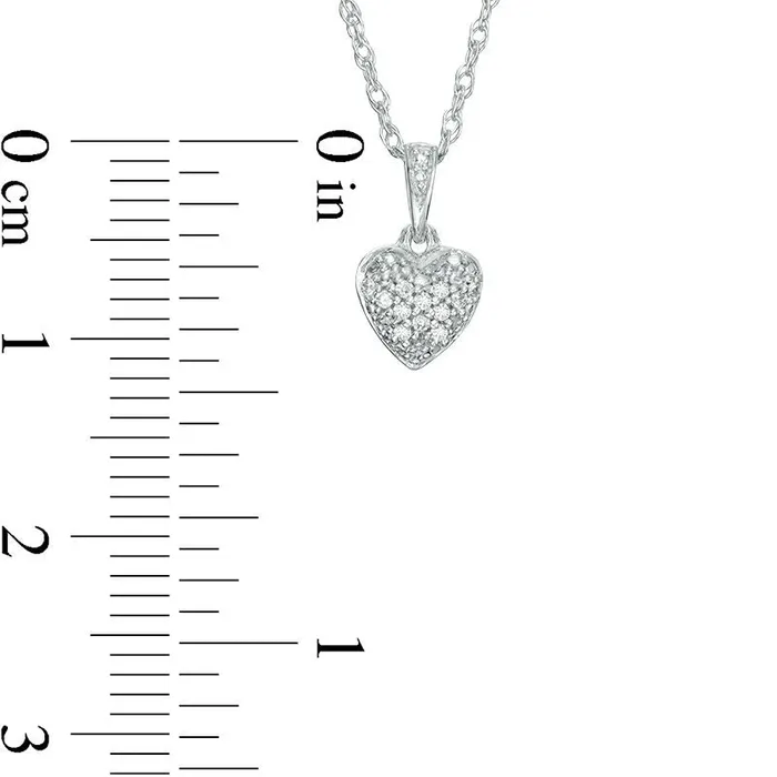 Necklaces Goldia 005 CT TW Natural Diamond Heart Pendant in Sterling Silver Necklaces Goldia 005 CT TW Natural Diamond Heart Pendant in Sterling Silver