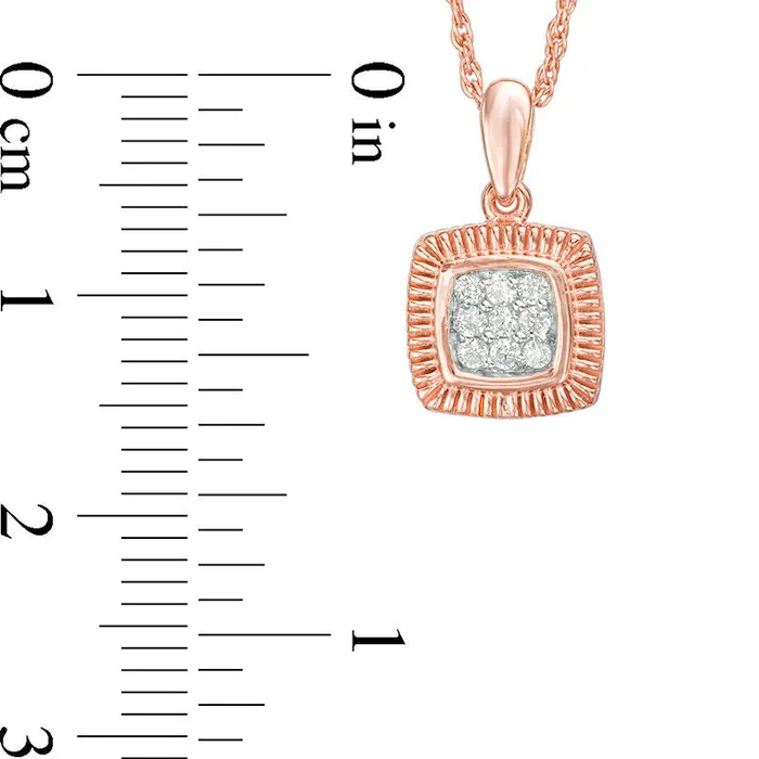 Necklaces Goldia 007 CT TW Composite Natural Diamond Square Pendant in 10K Rose Gold Necklaces Goldia 007 CT TW Composite Natural Diamond Square Pendant in 10K Rose Gold