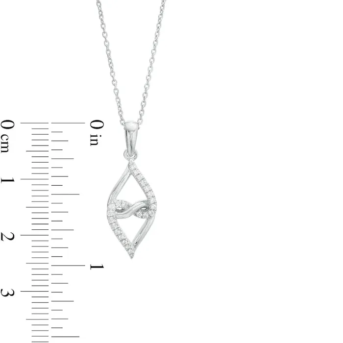 Necklaces Goldia 01 CT TW Natural Diamond Double Twisted Heart with Infinity Pendant in Sterling Silver Necklaces Goldia 01 CT TW Natural Diamond Double Twisted Heart with Infinity Pendant in Sterling Silver