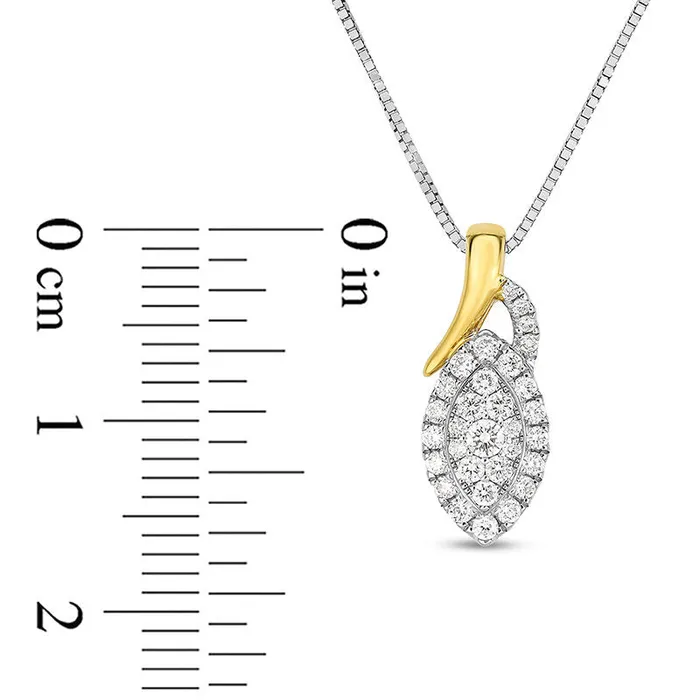Necklaces Goldia 02 CT TW Composite Natural Diamond Marquise Frame Pendant in 10K TwoTone Gold Necklaces Goldia 02 CT TW Composite Natural Diamond Marquise Frame Pendant in 10K TwoTone Gold