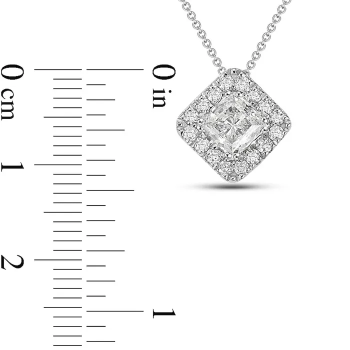 Necklaces Goldia 075 CT TW PrincessCut Natural Diamond Tilted Frame Pendant in 10K White Gold Necklaces Goldia 075 CT TW PrincessCut Natural Diamond Tilted Frame Pendant in 10K White Gold