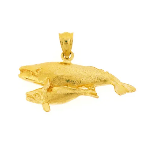 Necklaces Goldia 14K Gold Humpback Whale and Calf Pendant