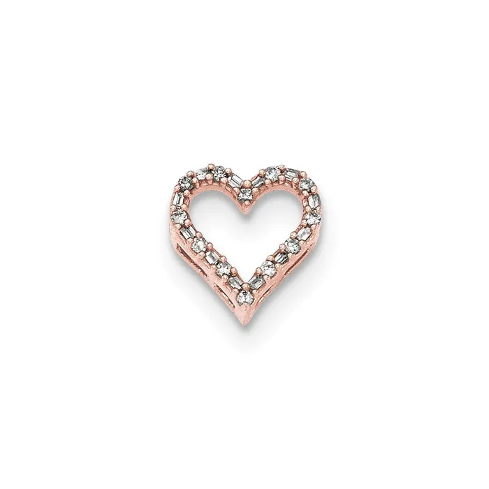 Necklaces Goldia 14K Rose Gold Real Diamond Heart Slide Pendant
