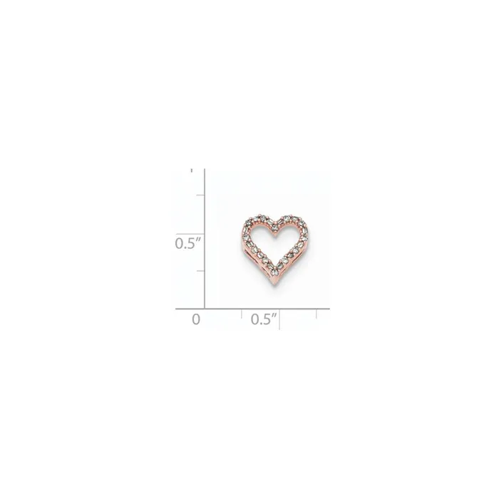 Necklaces Goldia 14K Rose Gold Real Diamond Heart Slide Pendant